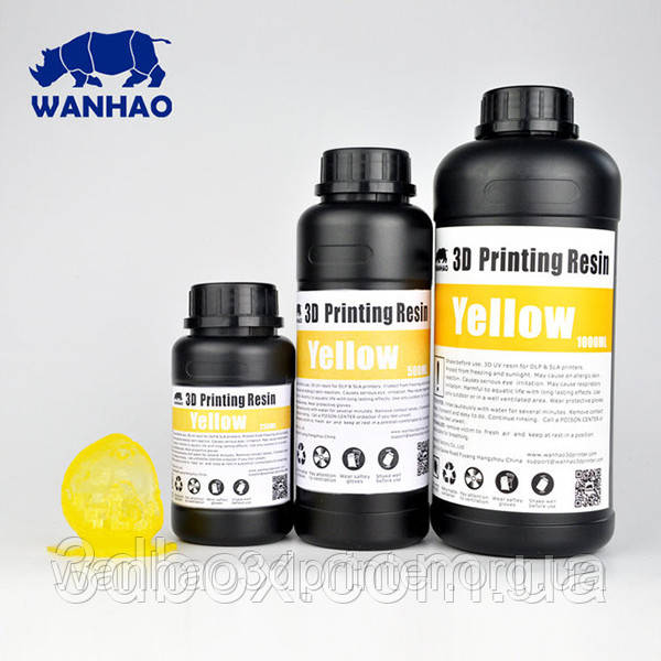 ФОТОПОЛІМЕР ЖЕЛТИЙ WANHAO UV 405NM ДЛЯ DPL/SLA/LCD ПРИНТЕРА WANHAO DUPLICATOR 7 0.5 л і 1 л
