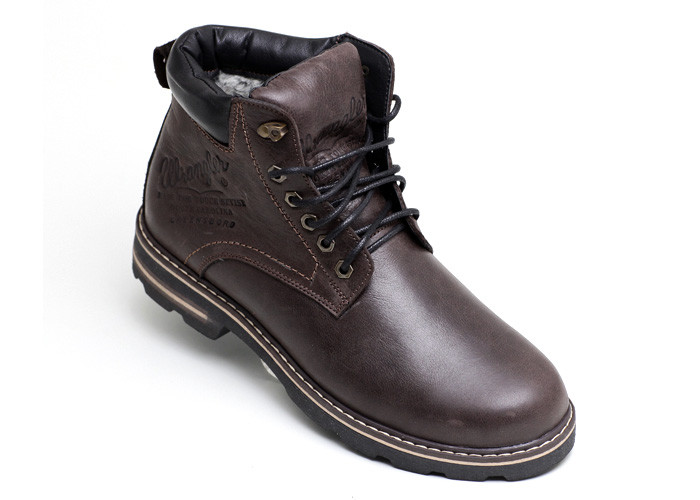Зимові шкіряні черевики на хутрі Wrangler Aviator Brown, фото 1