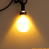 Орлинне око 3W — врізні LED лінзи 18 мм ДХО DRL Жовтий, фото 2