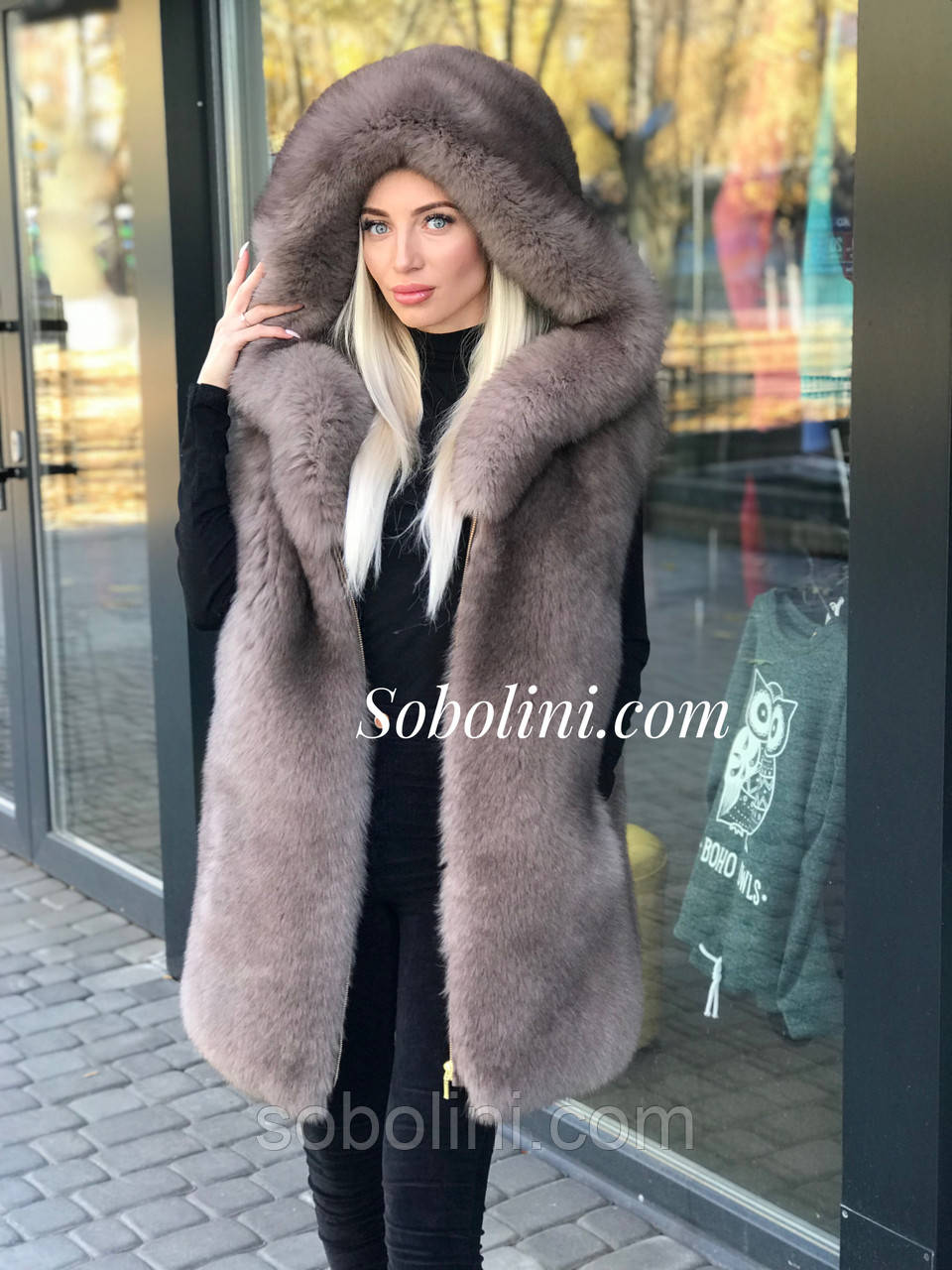 Жилет із песця під собаці тортора, фото 1