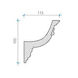 Карниз з гіпсу, гіпсовий карниз к-93 һ105х115 мм., фото 2