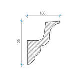 Карниз з гіпсу, гіпсовий карниз к-94 һ135х100 мм., фото 2