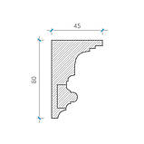Карниз з гіпсу, гіпсовий карниз к-95 h 80*45 мм, фото 2