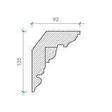 Карниз з гіпсу, гіпсовий карниз к-104 һ135х92 мм., фото 3