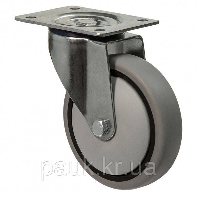 Колесо 2402-N-125-R(24 "Norma") Ø 125мм, поворотне з кріпильною панеллю, роликовий підшипник, колесо з харчовим допуском, фото 1