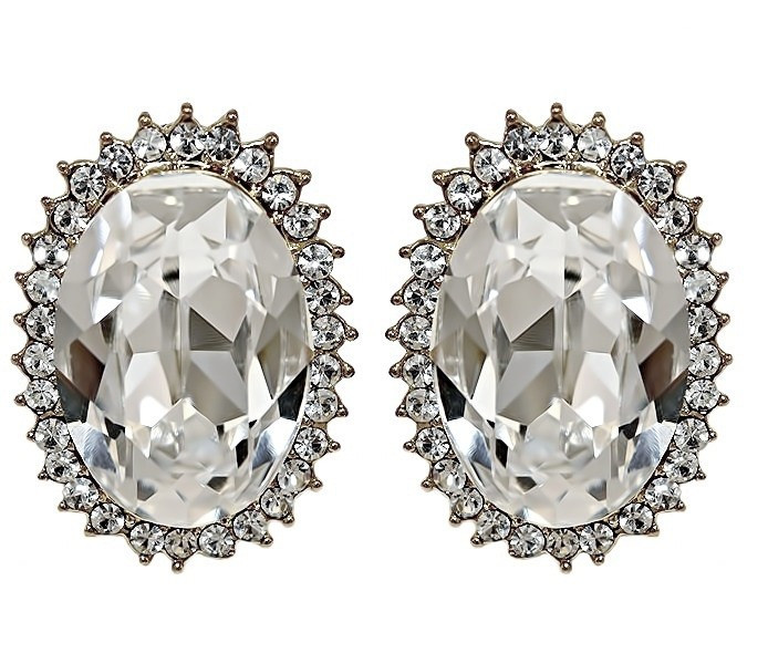 Сережки Neoglory з італійською застібкою. Родій. Камені: білі фіаніти та циркон. Довжина: 2,4 см Ширина: 17 мм