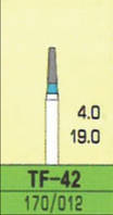 Стоматологічний бор TF-42 синій конус із плоским кінчиком, Sharp