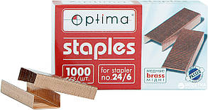 Скобі Optima №24/6, 1000 шт. мідні O40354