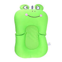 Противоскользящий детские коврик для ванной Leluno Зелёная жабка. Новорожденная купальная подушка