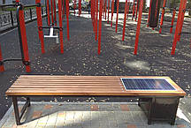 Лавка паркова без спинки з сонячною панеллю Solar panel bench, фото 3