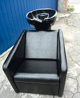 Мийка перукарня Bon кераміка чорна, екошкіра чорна (Velmi TM)