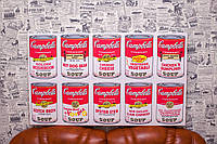 Банки с супом Кэмпбелл. Campbell s Soup Cans. Энди Уорхол. Andy Warhol. 93х55 см. Картина на холсте.