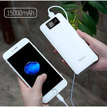 Зовнішній акумулятор HOCO B23A Flowed 15000mAh 2USB+LED, фото 3