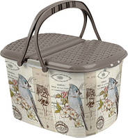 Кошик для пікніка Малюнок 51х35,5х28 см Elif Plastik 355 Папуги, Універсальне