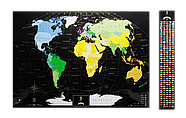 Скретч-мапа світу My Map Black edition Gold (англійською мовою) у тубусі, фото 3