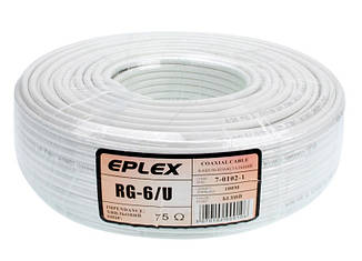 Коаксіальний кабель EPLEX RG-6 48% AL-MG (100 м) 75 Ом білий