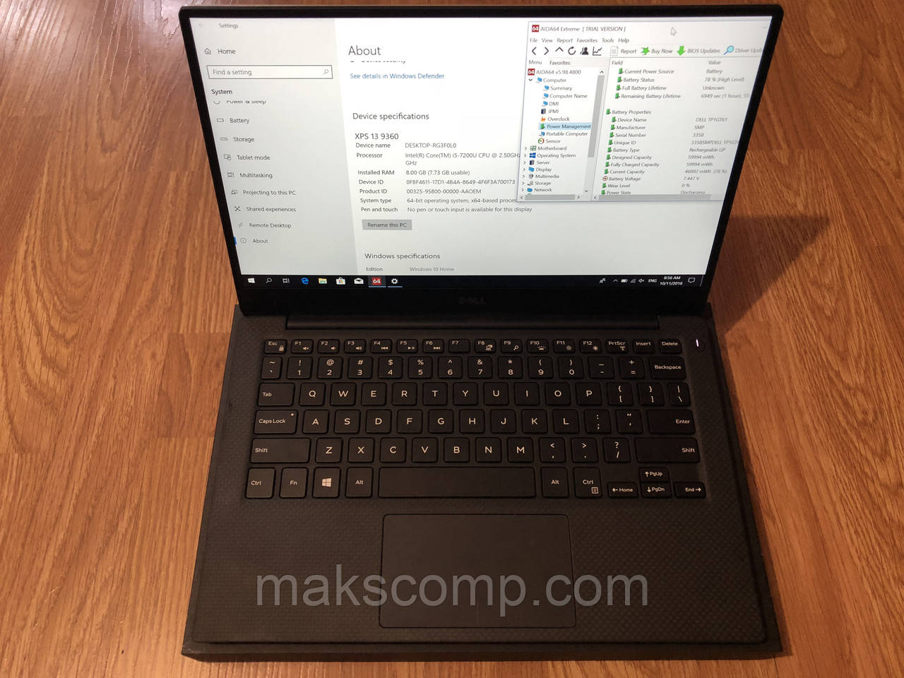 Dell XPS 9360 13.3 FHD i5-7200U 8 ГБ DDR3 256gb m.2 SSD