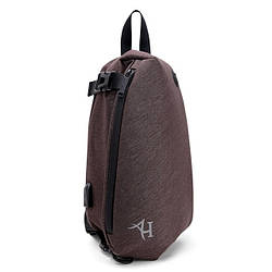 Модний невеликий однолямочный рюкзак-мішок Arctic Hunter XB00045, вологозахищений, 6л Коричневий