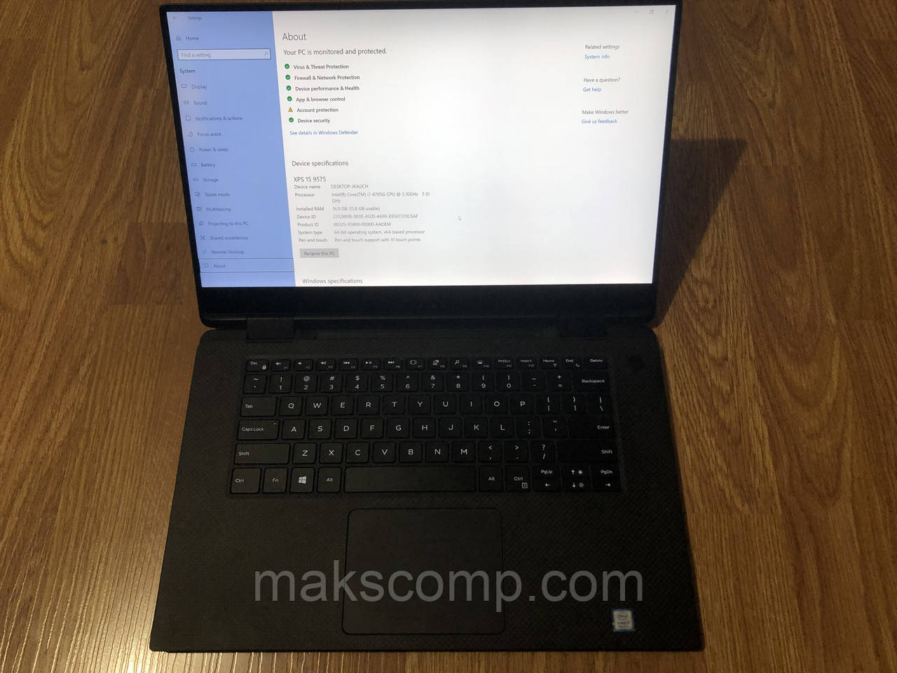 DELL XPS 9575 15'6 4K touch x360, i7-8705G, 16Gb DDR4, 4Gb Radeon RX Vega 512gb m2 SSD