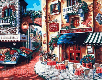 Картина за номерами Menglei MG078 Кафе на розі вулиці 40 х 50 см 950 місто