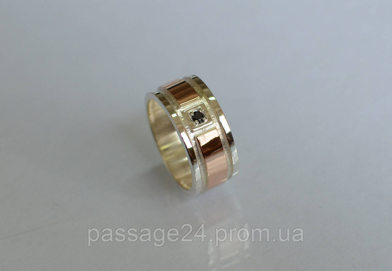 Пара обручальных колец с серебра с золотом - фото 3 - id-p811235562