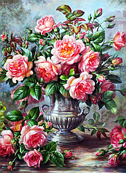 Набір алмазної вишивки (мозаїки) "Букет рожевих троянд". Художник Albert Williams