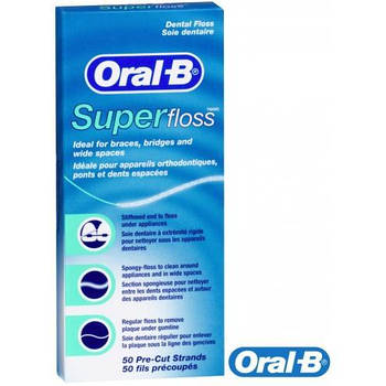Зубна нитка ORAL-B Super Floss, 50 м