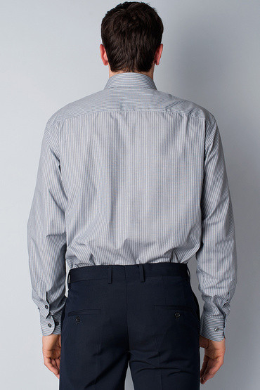 Классическая мужская рубашка белая в серую полоску - фото 2 - id-p63265991