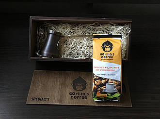 Подарунковий набір турка для кави GORILLAS COFFEE 120 мл (Патина)