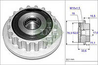 Шкив генератора VW T5 2.5TDI, z=18