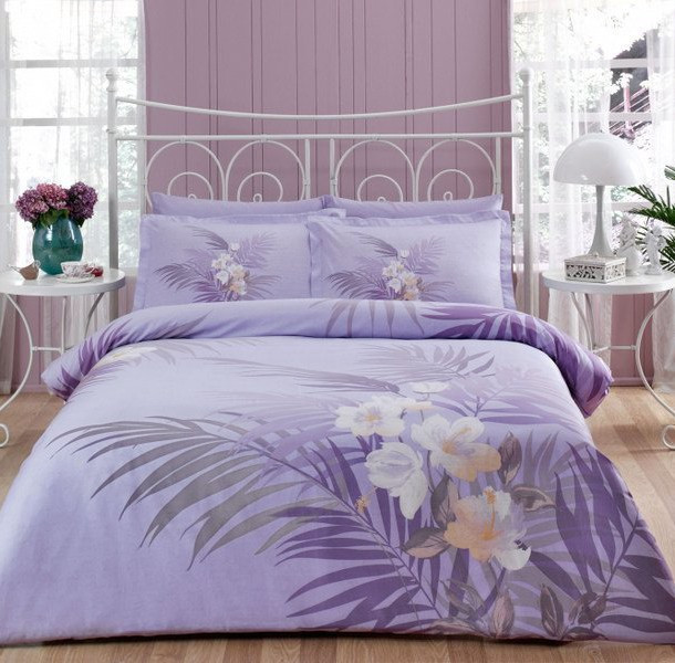Комплект постельного белья ТАС Carolina lilac сатин де люкс 220-200 см - фото 1 - id-p68437622