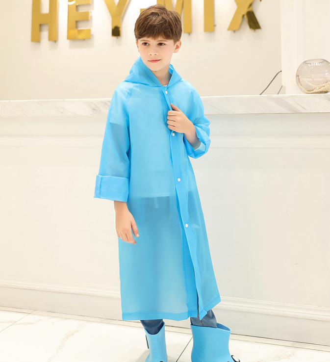 Плащ-дощовик для дітей і підлітків. Блакитний, фото 1