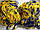 Сітка для футболу підвищеної міцності «ЕКСКЛЮЗИВ» жовто-синя (комплект 2 шт), фото 2
