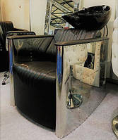 Мийка перукарська Infinity Lux кераміка чорна, екокожа Чорна (Velmi TM)