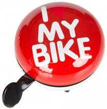 Дзвінок (Ding-Dong) Green Cycle GBL-458 I love my bike, діаметр 80mm, червоний BEL-53-21