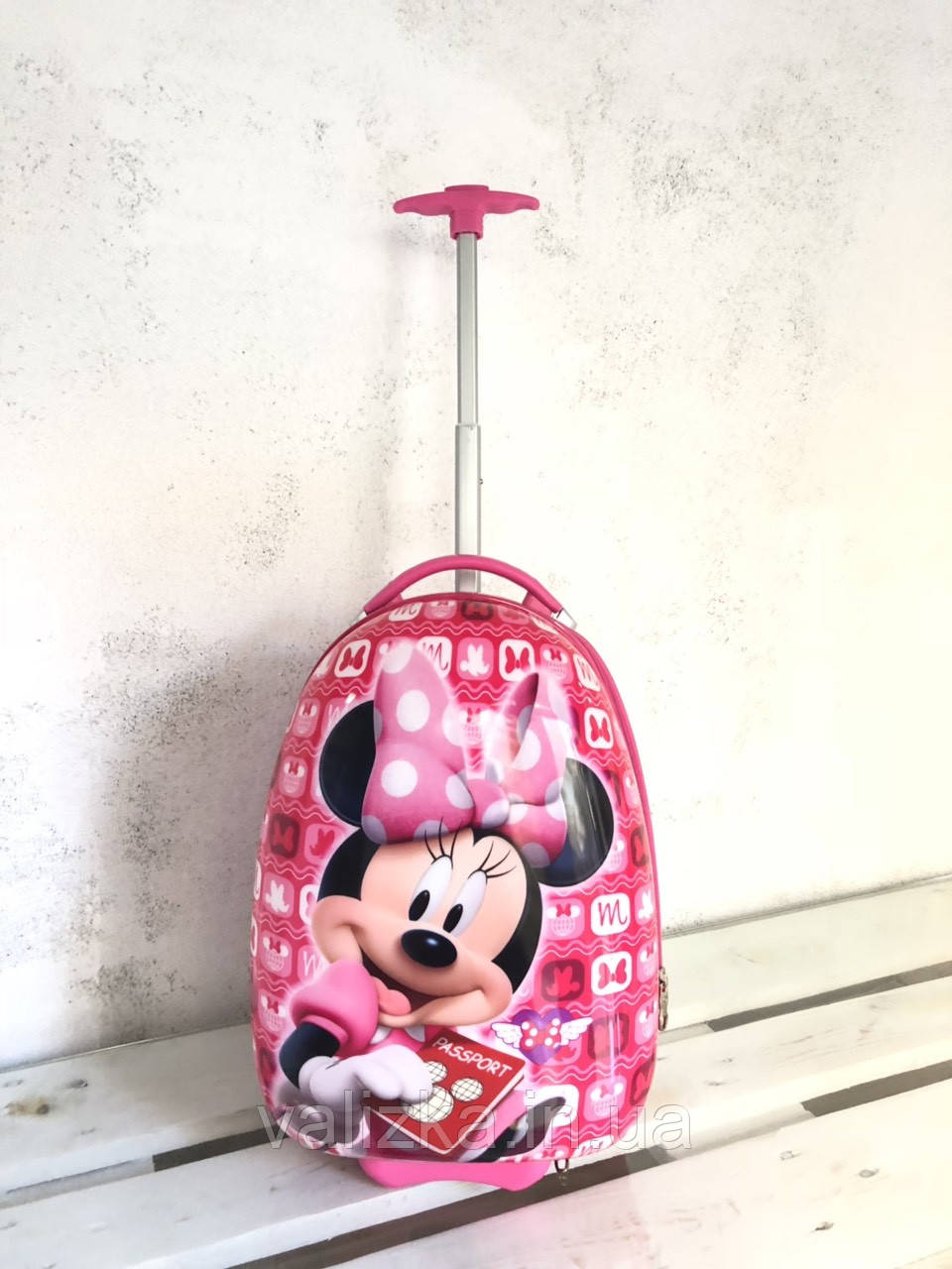 Дитяча валіза для дівчинки на 2-х колеса ручна поклажа Міні маус Міккі маус 44 см Дитяча валіза