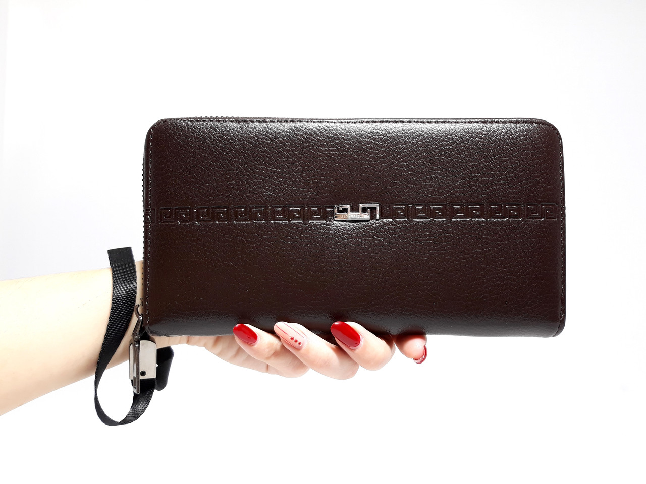 Чоловічий коричневий гаманець на руку, нова модель 2018 року за доступною ціною