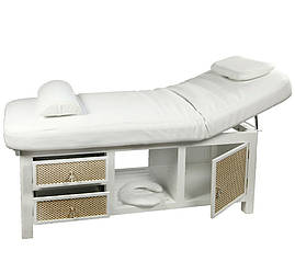 Масажний стіл стаціонарний білий ZD878A