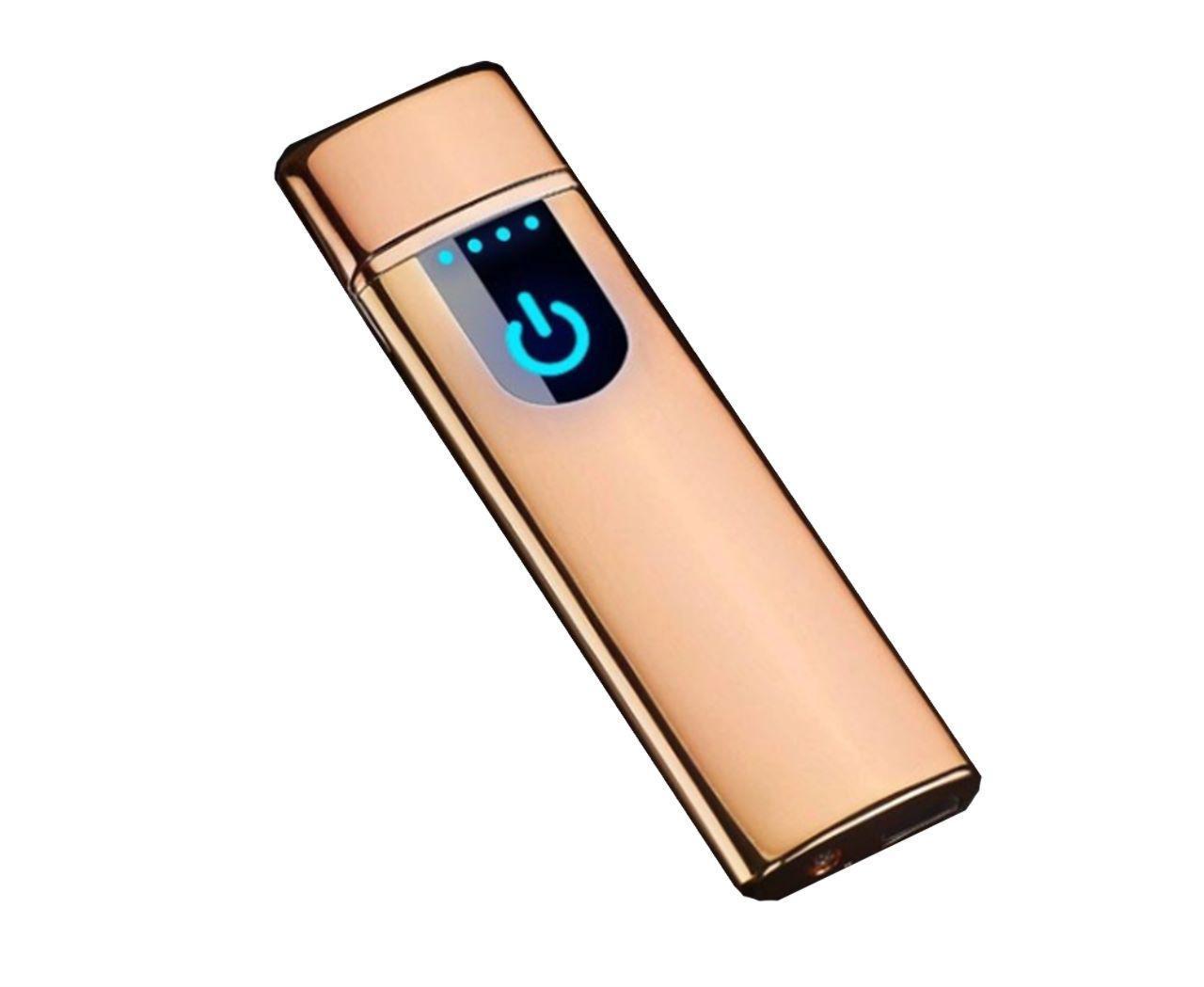 Електроімпульсна запальничка SUNROZ TH-752 портативна електронна USB запальничка Золотистий