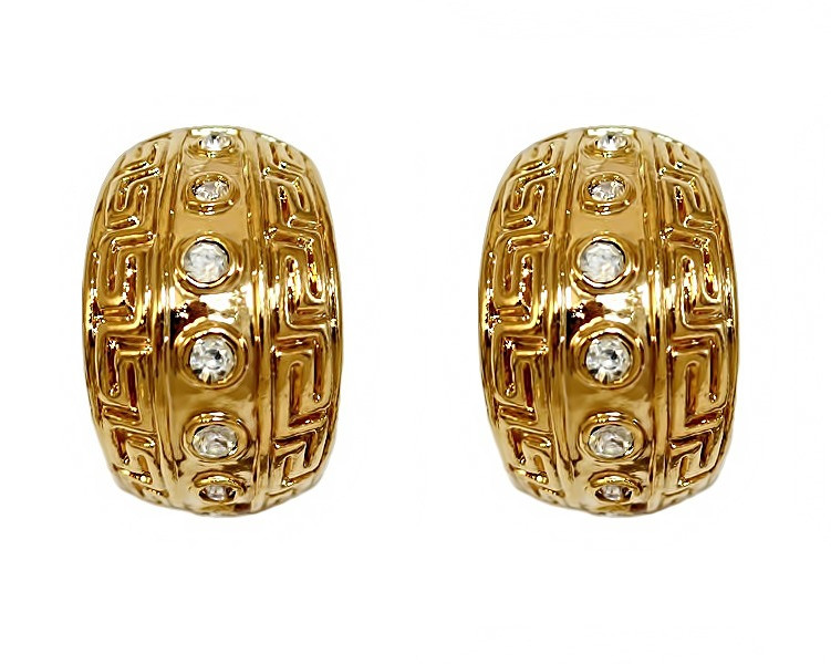 Сережки Neoglory з італійською застібкою. Позолота. Камені: білі фіаніти. Довжина: 1.6 см Ширина: 11 мм