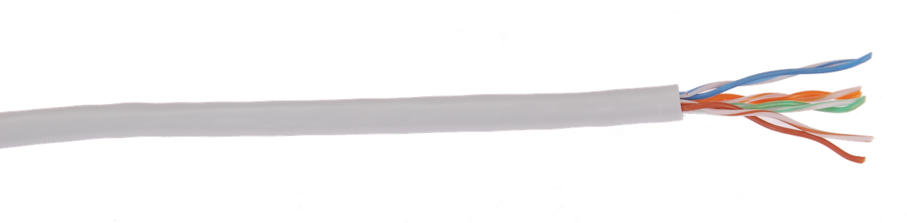 ITK Кабель зв'язку звита пара U/UTP, кат.5E 4x2х24 (0,51 мм)AWG solid, LSZH, 305 м, сірий