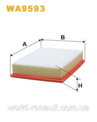 Повітряний фільтр на Рено Лагуна III 2.0 dci, 1.5 dci, 2.0 i 16V / WIX WA9593