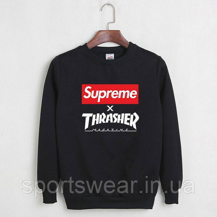 Thrasher + Supeme світшот чоловічий | Трешер кофта Skate Mag | Colaborate