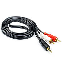 Кабель для колонок аудио Merlion mini-jack 3.5(M) - > 2 RCA (M) 2 тюльпана AUX 1,5м