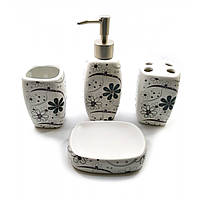 Набір для ванної керамічний білий (24х22х6,5 см)B