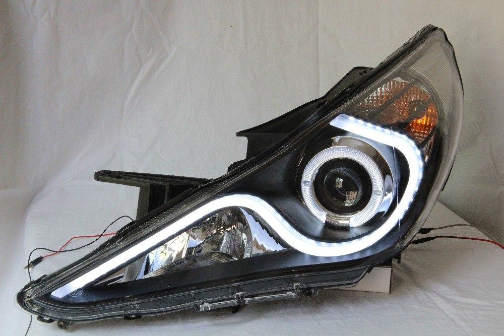 Передні фари Hyundai Sonata YF (09-14) тюнінг Led оптика (лінза під ксенон), фото 1