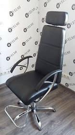 Крісло для Візажу та Педикюру Make Up з підніжкою і підлокітниками, шкірозамінник Boom-23 (Velmi TM)
