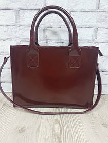 Сумка жіноча "НОВА" натуральна шкіра, бургунді глянець