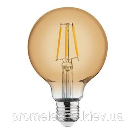Світлодіодна лампа FILAMENT RUSTIC GLOBE-6 6W E27 2200К, фото 1