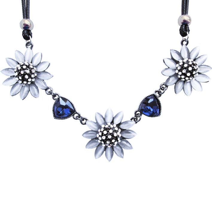 Намисто, Кольє Айстри з Котячим Оком Стразами і Кристалами на Шнурі, Біжутерія, фото 1